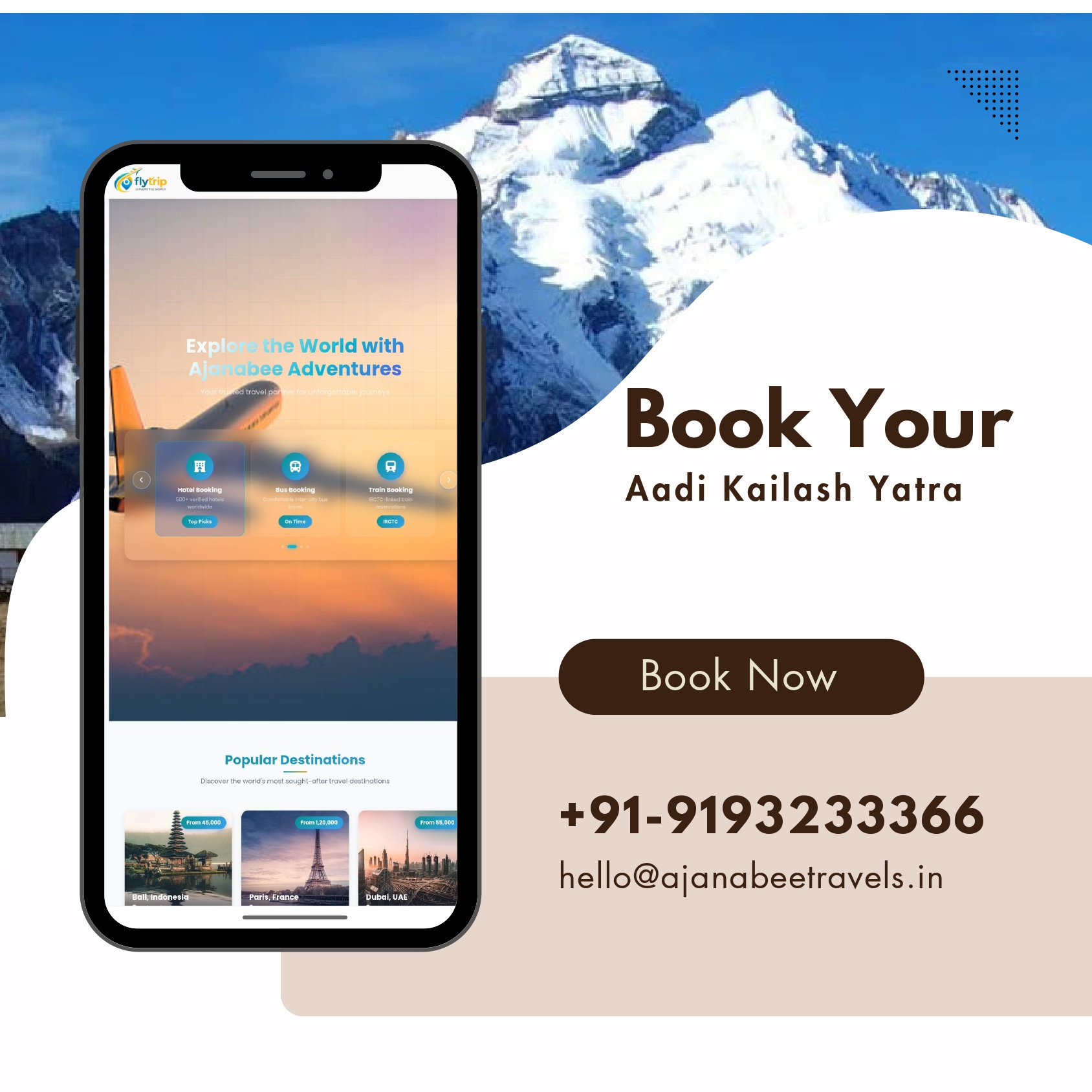 Aadi Kailash Yatra contact and booking details